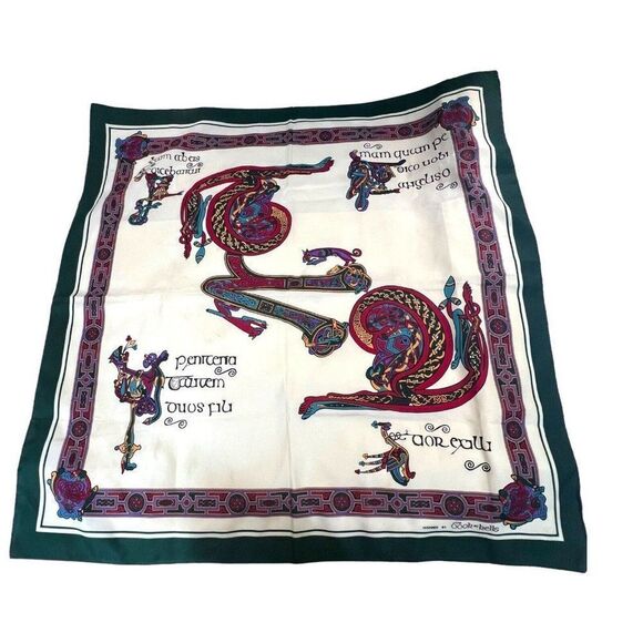 Celtic Scarf Inspired By the Book of Kells Wrap Ireland Irish Gaelic Womens 27” - Picture 1 of 11